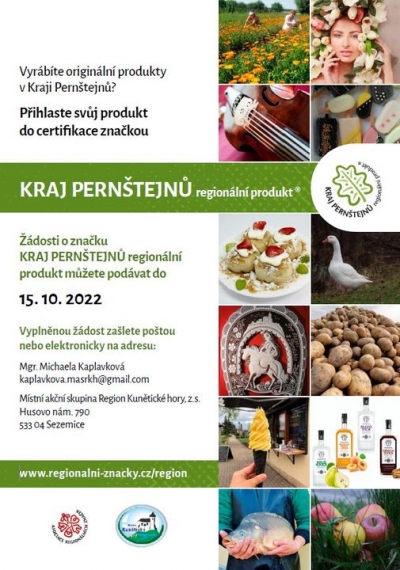 Hledáme nové producenty z Kraje Pernštejnů