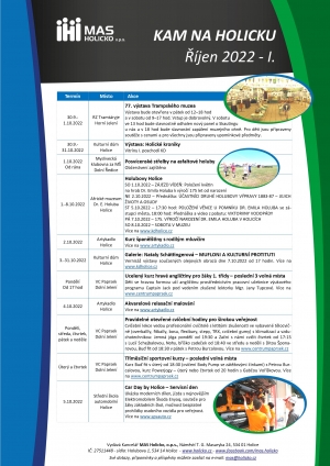 KAM NA HOLICKU v říjnu 2022