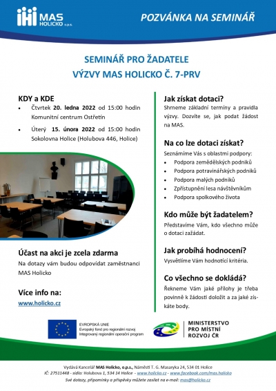 Seminář pro žadatele do výzvy č. 7-PRV